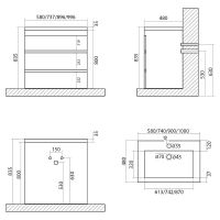 Тумба под раковину Art&Max Family-900-3C-PIA-PE Бетон Экзотик — фото 7, Мебель для ванной