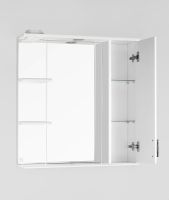 Зеркало со шкафом Style Line Олеандр 2 Люкс 75 ЛС-00000051 с подсветкой Белое — фото 5, Мебель для ванной