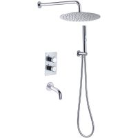 Душевая система Allen Brau Priority 5.31014-00 с термостатом Хром — фото 2, Встраиваемые душевые комплекты