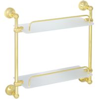 Стеклянная полка Veragio Gialetta VR.GIL-6412.DO двойная Золото — фото 1, Полки для ванной и душа