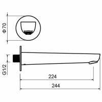 Излив для смесителя Aquatek Бетта AQ1141CR Хром — фото 2, Изливы