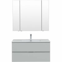 Комплект мебели для ванной Aquanet Алвита New 100 274528 подвесной Серый матовый — фото 2, Комплекты мебели для ванной