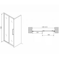 Товар: Душевая дверь Abber Schwarzer Diamant 120 AG30120MH профиль Хром стекло матовое - фото 5 Душевая дверь Abber Schwarzer Diamant 120 AG30120MH профиль Хром стекло матовое — фото 5, Раздвижные душевые двери