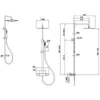 Душевая система Allen Brau Infinity 5.21032-31 с термостатом Черная матовая — фото 3, Душевые стойки