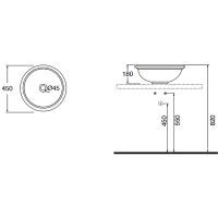 Раковина-чаша Azzurra Jubilaeum 45 JULA04518000BI/(JUB50/APP bi)*0 Белая — фото 6, Раковины
