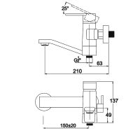 Смеситель для ванны Kaiser Sonat 34522 Хром — фото 5, Смесители