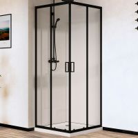 Душевой уголок Vincea City 100x90 VSS-5CT9010CLB профиль Черный стекло прозрачное — фото 1, Душевые уголки