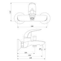 Смеситель для ванны Damixa Eclipse 311000001 Хром — фото 4, Смесители