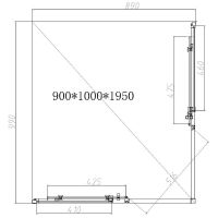 Душевой уголок Vincea Slim-N 100x90 VSS-4SN9010CLGM профиль Вороненая сталь стекло прозрачное — фото 7, Прямоугольные душевые уголки
