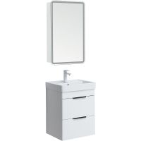 Тумба с раковиной Aquanet Ирис new 50 подвесная Белый глянец арт-312422 — фото 5, Тумбы с раковиной