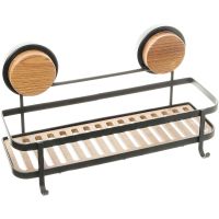 Полка корзина Fixsen Magic Wood FX-950B-1 Черная матовая Дерево — фото 1, Полки для ванной и душа