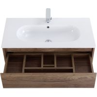 Тумба под раковину BelBagno Kraft 100 KRAFT-1000-1C-SO-RT подвесная Rovere Tabacco — фото 10, Тумбы под раковину