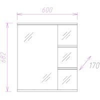 Зеркало Onika Коралл 60.01 206001 с подсветкой Белое — фото 3, Зеркала в ванную комнату