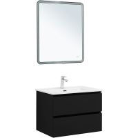 Тумба под раковину Aquanet Вега 2.0 70 337954 подвесная Черная матовая — фото 7, Тумбы под раковину