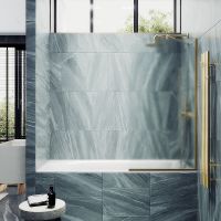 Товар: Шторка на ванну Maybah Glass MGV-143-3у 640x1400 в узком профиле Золото стекло сатиновое - фото 1 Шторка на ванну Maybah Glass MGV-143-3у 640x1400 в узком профиле Золото стекло сатиновое — фото 1, Неподвижные шторки для ванной