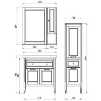 Зеркало ASB-Woodline Гранда 60 11483 Белое с патиной Серебро — фото 8, Мебель для ванной