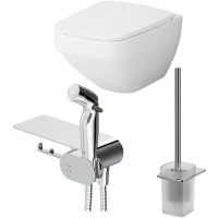 Унитаз AM.PM Inspire V2.0 FlashClean CK50H0603W подвесной с гигиеническим душем и ершиком с сиденьем Микролифт — фото 1, Подвесные унитазы