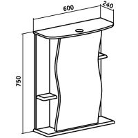Зеркальный шкаф Runo Лилия 60 R 00000000029 с подсветкой Белый — фото 3, Мебель для ванной