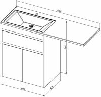 Тумба с раковиной Aquanet Токио 130 R 239216 Белая — фото 22, Тумбы с раковиной