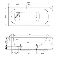 Стальная ванна Bette Form 180x80 2950-000 AD, AS с шумоизоляцией и антискользящим покрытием — фото 4, Ванны