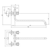 Смеситель для ванны WesnaArt Kamila KAM16-322-23241 универсальный Хром — фото 3, Смеситель для ванны