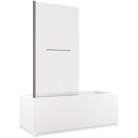 Шторка на ванну Allen Brau Priority 80 3.31024.BA профиль Серебро браш стекло прозрачное — фото 3, Шторки для ванной распашные