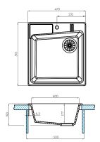 Кухонная мойка Aquaton Парма 47 1A713032PM210 Графит — фото 4, Кухонные мойки