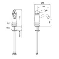 Смеситель для раковины Migliore Oxford 19159 Хром Золото — фото 2, Смесители для раковины