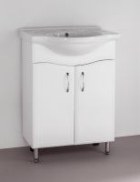 Тумба под раковину Style Line Эко Волна 9 Байкал 60 Белый глянец — фото 2, Мебель для ванной