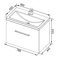 Тумба с раковиной Aquanet Порто 80 212577 подвесная Белая — фото 7, Мебель для ванной