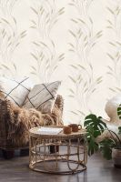 Обои Accento Reeds 285032 Винил на флизелине (1,06*10,05) Бежевый/Золото, Листья — фото 6, Обои для стен