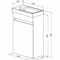 Тумба под раковину Aquanet Вега 40 329129 подвесная Белый глянец — фото 11, Тумбы под раковину