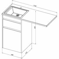 Тумба с раковиной Aquanet Токио 110 L 239298 Белая — фото 17, Тумбы с раковиной
