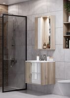 Тумба под раковину Aquaton Бостон 60 1A252501BN010 подвесная Дуб эврика Белый — фото 6, Тумбы под раковину