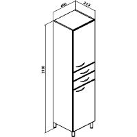 Шкаф пенал Runo Эконом 40 R 00000000133 Белый — фото 2, Пеналы для ванной комнаты