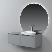 Тумба с раковиной Black&White Universe U915.1200 R 120 R 9151200R подвесная Glossy light grey — фото 8, Мебель для ванной