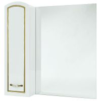 Зеркало со шкафом Bellezza Амелия 70 4610311002387 L Белое патина Золото — фото 1, Зеркальные шкафы в ванную