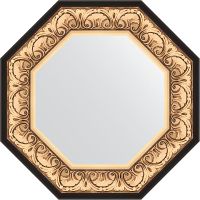 Зеркало Evoform Octagon 60х60 BY 3844 в багетной раме - Барокко золото 106 мм — фото 1, Мебель для ванной