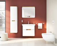 Шкаф пенал Vitra Sento 40 L 60854 подвесной с бельевое корзиной Белый матовый — фото 3, Пеналы для ванной комнаты