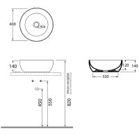 Раковина-чаша Azzurra Elegance Circle 40 ELLA040140C0BI/(ECI40 bi)*0 Белая — фото 3, Раковины