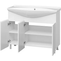 Тумба с раковиной Misty Чегет 105 УТ000013354 Белая глянцевая — фото 3, Мебель для ванной