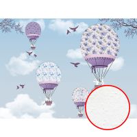 Фреска детская Ortograf Для самых маленьких 32908 Фактура бархат FX Флизелин (3,7*2,7) Голубой, Воздушные шары — фото 1, Фрески