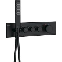 Смеситель для душа Teska Shine SH3008 с термостатом Черный матовый — фото 1, Смеситель для душа