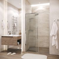 Душевая дверь Grossman Galaxy 130 100.K33.01.130.10.02 профиль Хром стекло шиншилла — фото 9, Раздвижные душевые двери