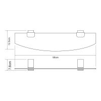 Стеклянная полка WasserKRAFT Abens Черная матовая арт-K-3224 — фото 4, Полки для ванной и душа