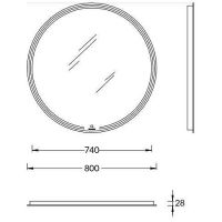 Зеркало Kerama Marazzi Mio 80 MIO.mi.80D\WHT с подсветкой с сенсорным выключателем и диммером — фото 3, Мебель для ванной