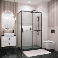 Товар: Душевой уголок Grossman Style 130х90 120.K33.05.1390.21.00 профиль Черный матовый стекло прозрачное - фото 3 Душевой уголок Grossman Style 130х90 120.K33.05.1390.21.00 профиль Черный матовый стекло прозрачное — фото 3, Душевые уголки