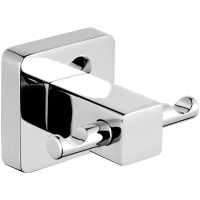 Двойной крючок CeramaLux Quadro 61901 Хром — фото 1, Крючки для полотенец