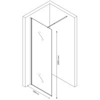 Товар: Душевая перегородка Berges Sky Black 90х200 064009 профиль Черный матовый стекло прозрачное - фото 4 Душевая перегородка Berges Sky Black 90х200 064009 профиль Черный матовый стекло прозрачное — фото 4, Душевые перегородки
