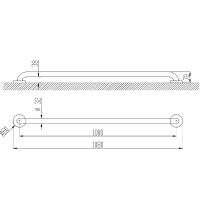 Товар: Поручень Nofer 15054.100.B Нержавеющая сталь - фото 2 Поручень Nofer 15054.100.B Нержавеющая сталь — фото 2, Поручни для ванной